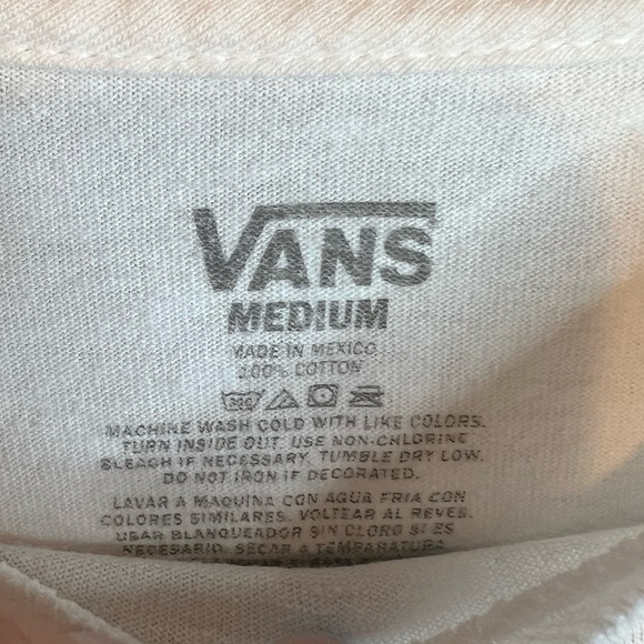 Vans Classic White logo cherry checker t-shirt Cotton Tee Medium - Picture 5 of 5